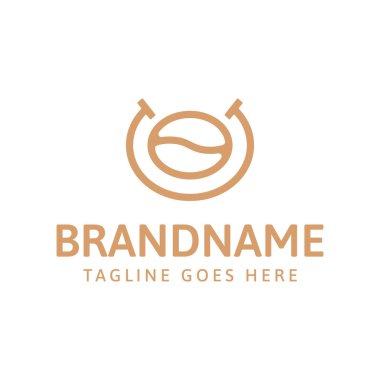 U harfli kahve logosu, tipografiyi ince kahve imgeleriyle birleştiriyor, profesyonel ama davetkar bir his veriyor.