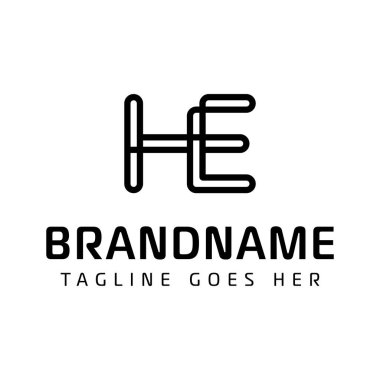 HE veya EH harfleriyle iş yapmak için He Monogram Logosu