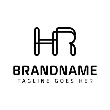 HR Monogram Logosu Harfleri, HR veya RH harfleriyle iş yapmak için