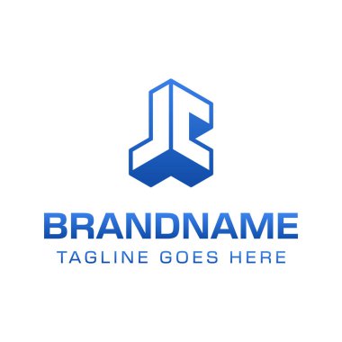 Harfler JC 3D Monogram Logosu, gücü, dinamizmi ve teknolojiyi simgeler