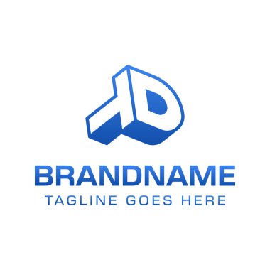 Harfler TD 3D Monogram Logosu, gücü, dinamizmi ve teknolojiyi simgeler