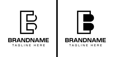 EB veya BE Monogram Logo Seti harfleri, BE veya EB harfleriyle başlayan her iş için uygundur