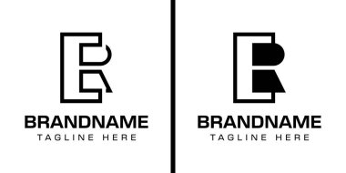 ER veya RE Monogram Logo Set harfleri, RE veya ER baş harfleri ile her iş için uygundur