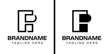 Harfler FP veya PF Monogram Logo Set, PF veya FP baş harfleri olan her iş için uygundur