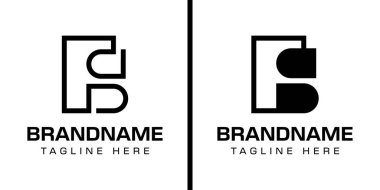 Harfler FS veya SF Monogram Logo Set, SF veya FS baş harfleri ile herhangi bir iş için uygundur