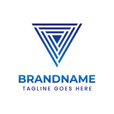 V harfi Geometrik Teknoloji Logosu, gelişmiş teknoloji ve yenilikleri temsil ediyor