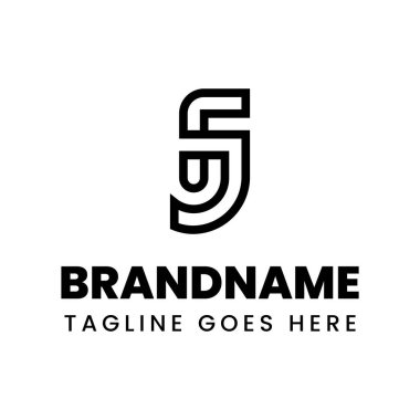 Harfler FJ Monogram Logosu, FJ veya JF baş harfleri olan her iş için uygundur.