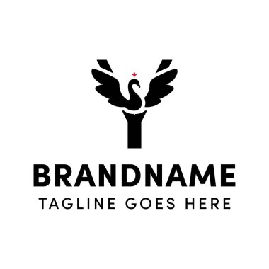 Moda, güzellik, sağlık veya lüks ürünler markaları için Y Kuğu Logosu
