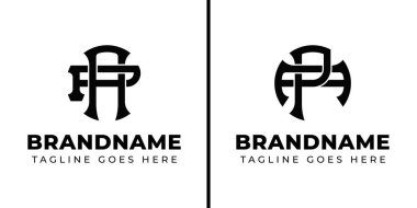 AP ve PA Monogram Logosu harfleri, PA veya AP baş harfleri ile iş için uygun