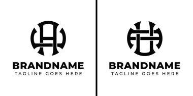 AU ve UA Monogram logosu, UA veya AU harfleri ile iş yapmak için uygun