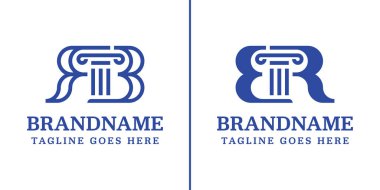 Harfler BR veya RB Sütun Hukuk Logosu, gücü, istikrarı ve adaleti simgeliyor