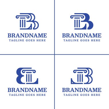 BL veya LB Sütun Hukuk Logosu harfleri, gücü, istikrarı ve adaleti simgeliyor.