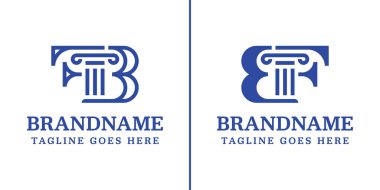 Harfler BF veya FB Sütun Hukuk Logosu, gücü, istikrarı ve adaleti simgeliyor