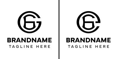 Letters GG and EG Monogram Logo, suitable for any business with GG EG GE initials clipart