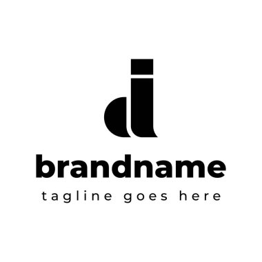 DI Monogram Logosu Harfleri, DI veya ID baş harfleri olan her iş için uygundur