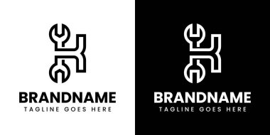 K harfi Wrench Logosu, otomotiv, onarım veya mühendislik endüstrisi için ideal.