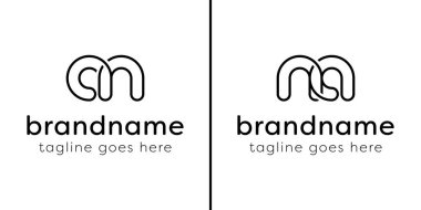 AN ve NA Harfleri Monogram Hattı Logosu, NA veya AN harfleriyle başlayan her iş için uygundur