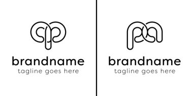 AP ve PA Monogram Hattı Logosu, PA veya AP baş harfleri olan her iş için uygundur