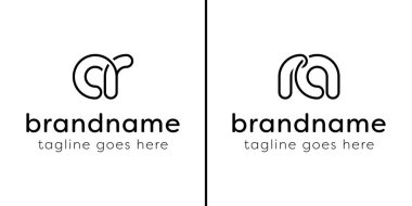 AR ve RA harfleri monogram hattı logosu, AR ve AR harfleri olan her iş için uygundur.