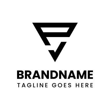 Harfler PJ Monogram Logosu, JP veya PJ baş harfleri olan her iş için uygundur