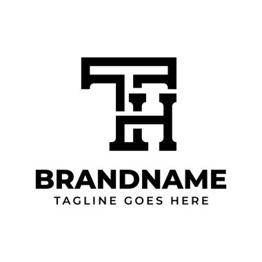 TH Monogram Logosu Harfleri, TH veya HT baş harfleri olan her marka için uygundur