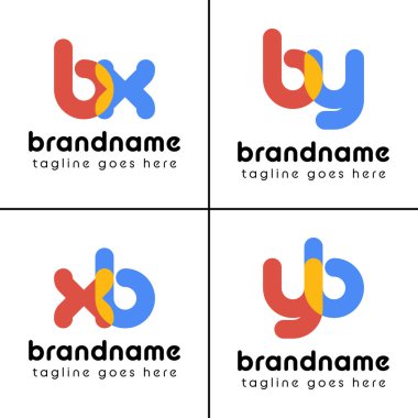 Harfler bx xb by yb Oyuncak Logo, eğlenceli, enerjik ve neşeyi temsil eder