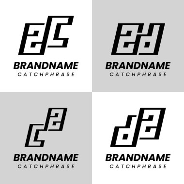 Harfler ZC CZ ZD DZ Monogram Logo Seti, her iş için uygun