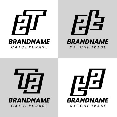 Harfler ZT TZ Monogram Logo Seti, herhangi bir iş için uygun