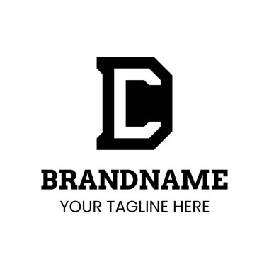 DC Monogram Logosu Harfleri, CD veya DC baş harfleri olan her marka için uygundur