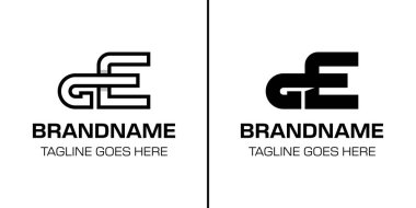 GE Monogram Logo Set Harfleri, EG veya EG baş harfleri olan her marka için uygundur