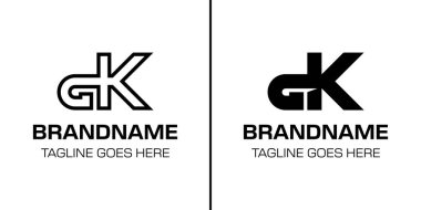Harfler GK Monogram Logo Set, KG veya KG baş harfleri olan her marka için uygundur