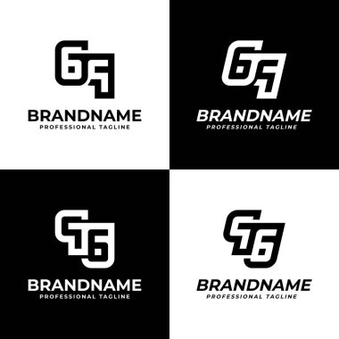 Harfler GQ ve QG Monogram Logosu, herhangi bir marka için uygun GQ veya QG baş harfleri