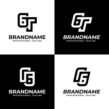 Harfler GR ve RG Monogram Logosu, herhangi bir marka için uygun GR veya RG baş harfleri
