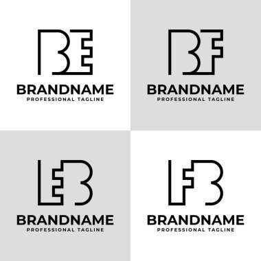 Harfler BE EB BF FB Monogram Logosu, her iş için uygundur