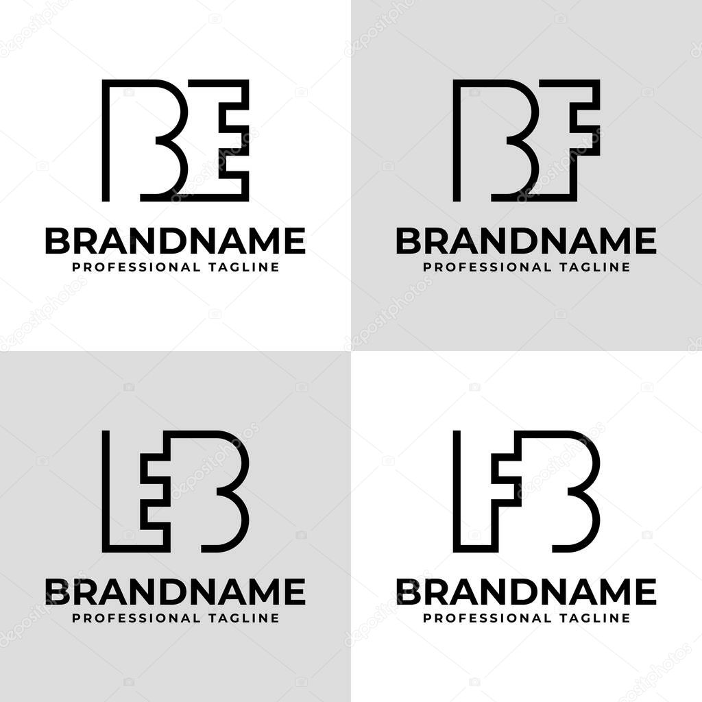Letters BE EB BF FB Monogram Logo, suitable for any business