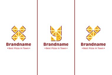 Pizzacılar, yemek dağıtım hizmetleri veya restoranlar için X ve Y harfleri.