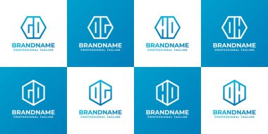 DD Hexagon Logo Seti Harfleri, D veya DD harfleri ile iş yapmak için uygun