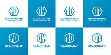 Harfler DM MD DN DD Hexagon Logo Set, DM MD DND baş harfleri ile iş için uygundur