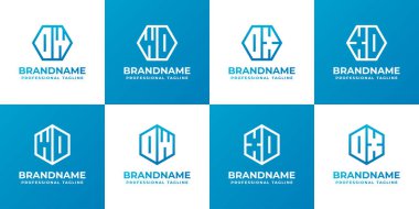 Harfler DW WD DX XD Hexagon Logo Set, DW WD DX XD baş harfleri ile iş için uygundur