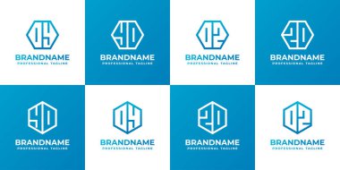 DY YD DZ ZD Hexagon Logo Set, DY YD DZ baş harfleri ile iş için uygun