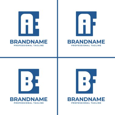 Harfler EA FA EB FB Monogram Logosu, EA AE FA AF EB BE FB baş harfleri ile her marka için uygundur