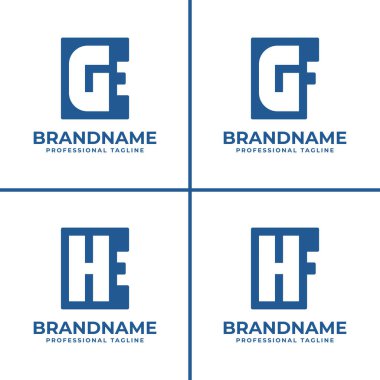 Harfler EG EH FH Monogram Logosu, EG GE FG GG EH He FH baş harfleri ile her marka için uygundur.