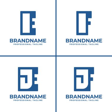 EI FI EJ FJ Monogram Logosu, EI IE FI Eğer EJ JJ JF baş harfleri kullanılırsa her marka için uygundur