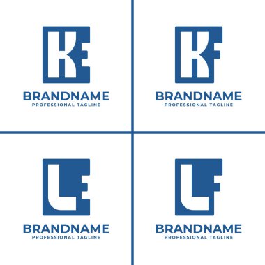 Letters EK FK EL FL Monogram Logo, suitable for any brand with EK KE FK KF EL LE FL LF initials clipart