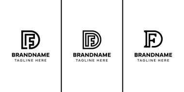Harfler DF Monogram Logo Set, FD veya DF baş harfleri olan her marka için uygundur