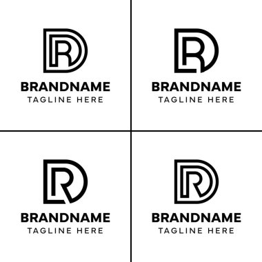 Harfler DR Monogram Logo Set, RD veya DR baş harfleri olan her marka için uygundur