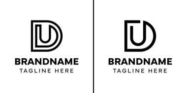 Harfler DU Monogram Logo Set, UD veya DU baş harfleri olan her marka için uygundur