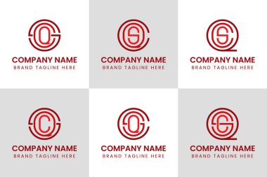 Harfler SQC SQC QCS QSC CQS CSQ Monogram Logosu, her iş için uygundur