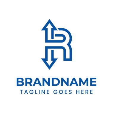 Harf R Arrow Logosu, finans, ticaret, lojistik için