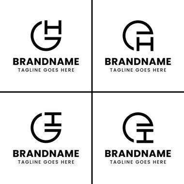 GH EH GI EI Monogram Logo Set, GH HG EH HE GI GI IG Baş harfleri
